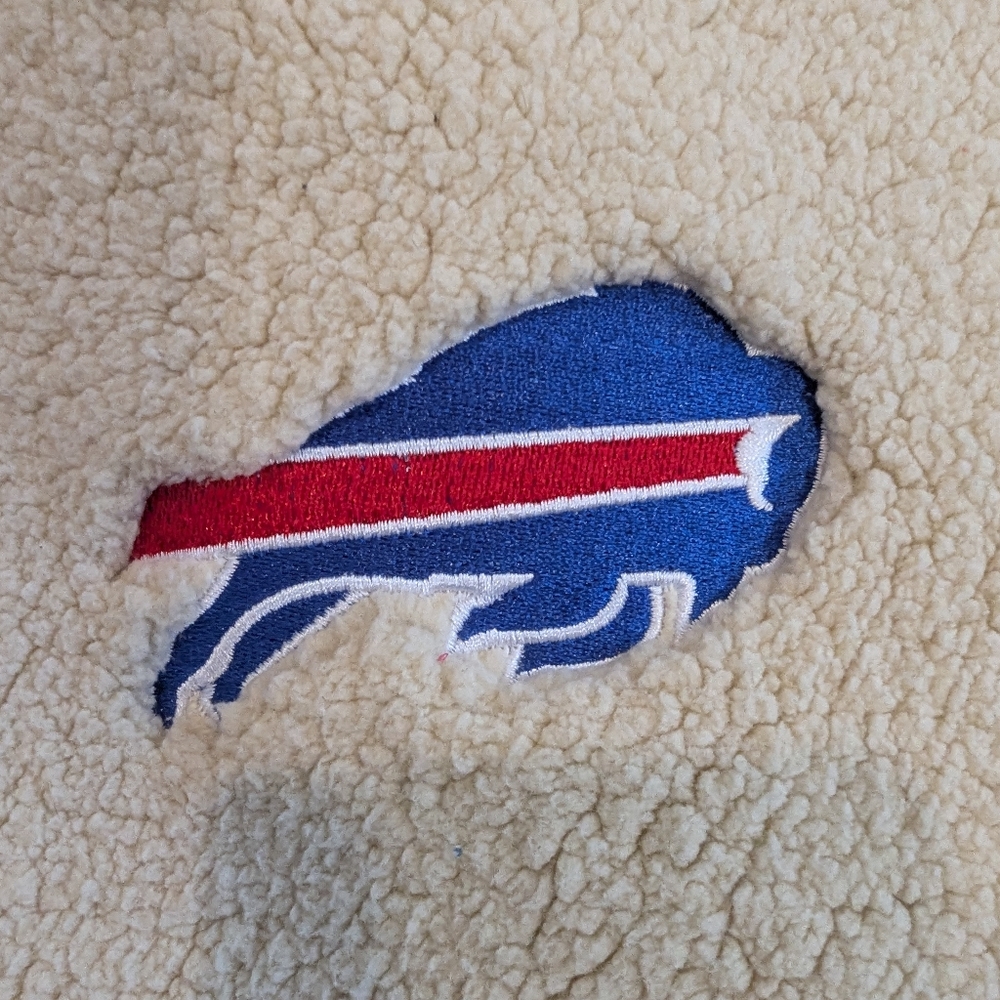 NFL Buffalo Bills Cream Hoodie with Blue and Red Logo - Picture 14 of 16